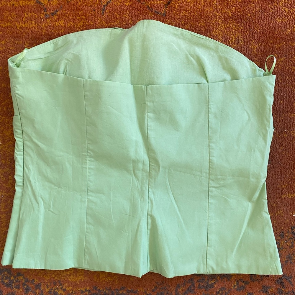 Zara Strapless Green Top